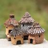 Cartoon Retro Thatched House Crafts Sculpture Moss Miniature Landscape Flower Pot Garden DIY Decoration Supplies