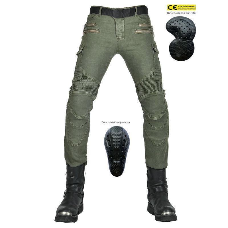 Men Women Motorcycle Protective Pants Anti-Fall Off-Road Riding Gear Elastic Slim Fit Casual Seasonal Cycling Trousers