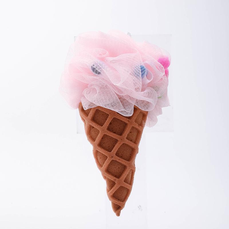 Creative Ice Cream Bath Sponge Fashion Rainbow Bath Loofah Cute Flower Shaped Bath Scrubber