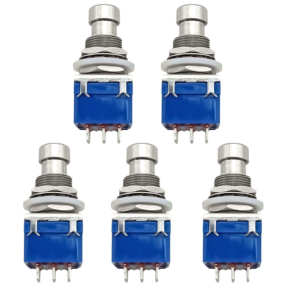 5pcs Guitar Effect Pedal 3PDT Footswitch 9 Pins Guitar Effects Push Button Footswitch Guitar Effect Pedal Push Button Footswitch