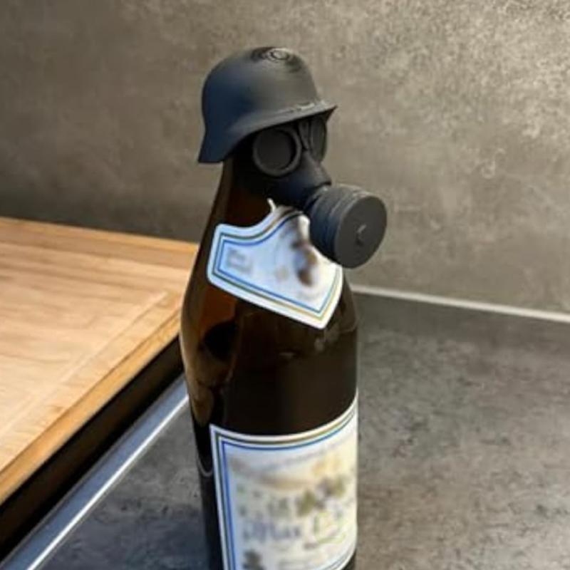 Gm-30 Крышка от пивной бутылки Забавный шлем-противогаз Крышки от пивных бутылок Многоразовые Защитники от пыли Крышка Подарки для любителей пива
