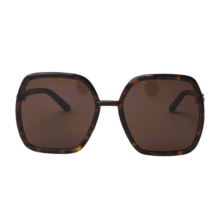 Gucci Womens Square Brown Aviator Sunglasses 55mm Women sunglasses GG0890S-002