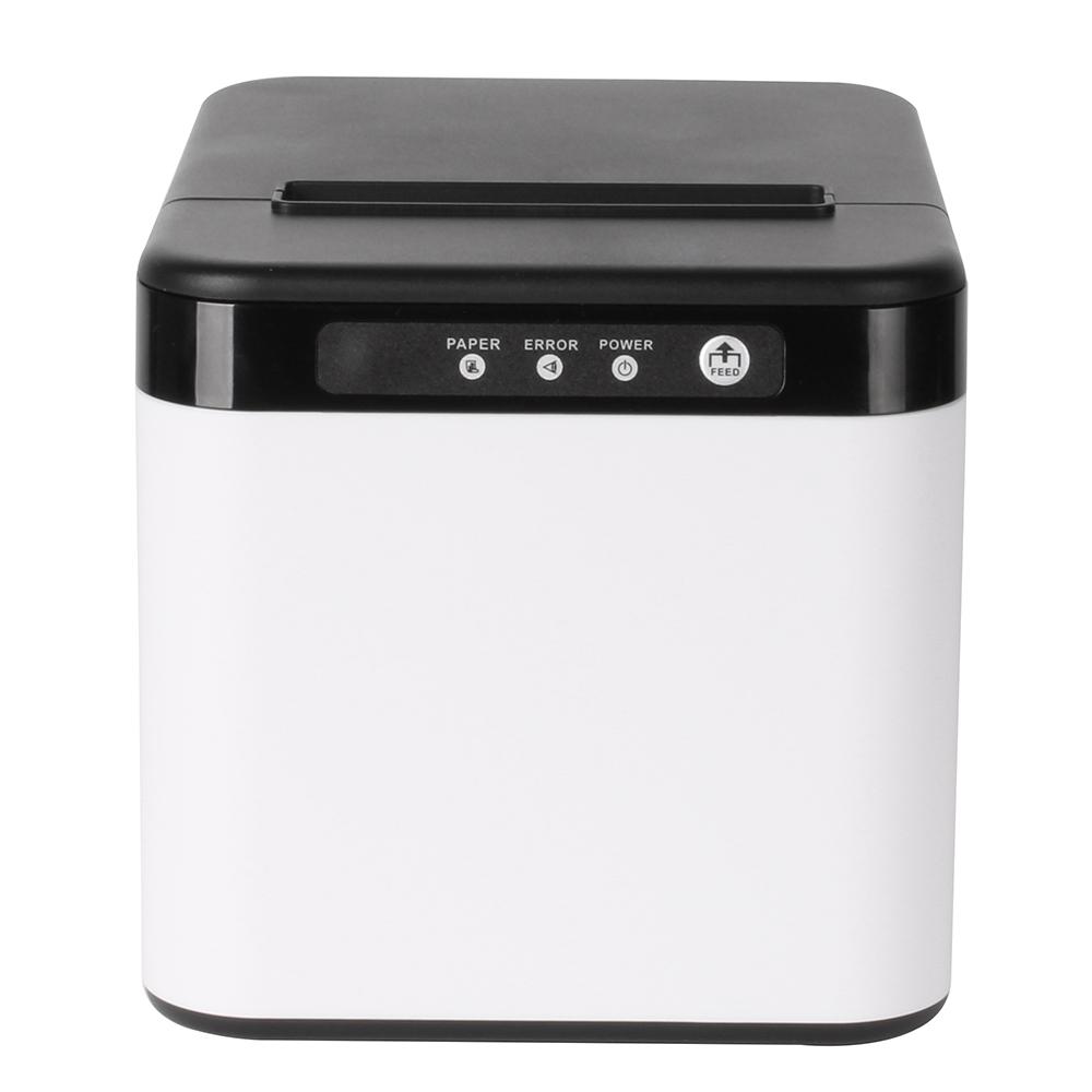 80mm Receipt Printer ESC POS Thermal Printer Desktop Direct Print USB LAN Connection High Efficiency with Auto Cutter Large Paper Bin for Shipping B