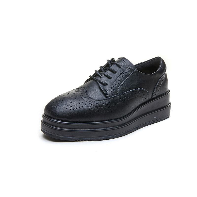 Женская обувь, обувь на платформе, новые весенне-осенние универсальные кожаные повседневные туфли, Zapatos De Cuero Casuales Para Mujeres