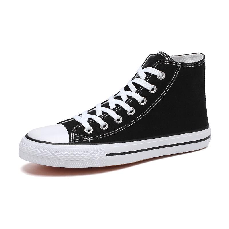 Men's 2023 High-Top Canvas Sneakers: Trendy Korean Style Couple's Casual Shoes