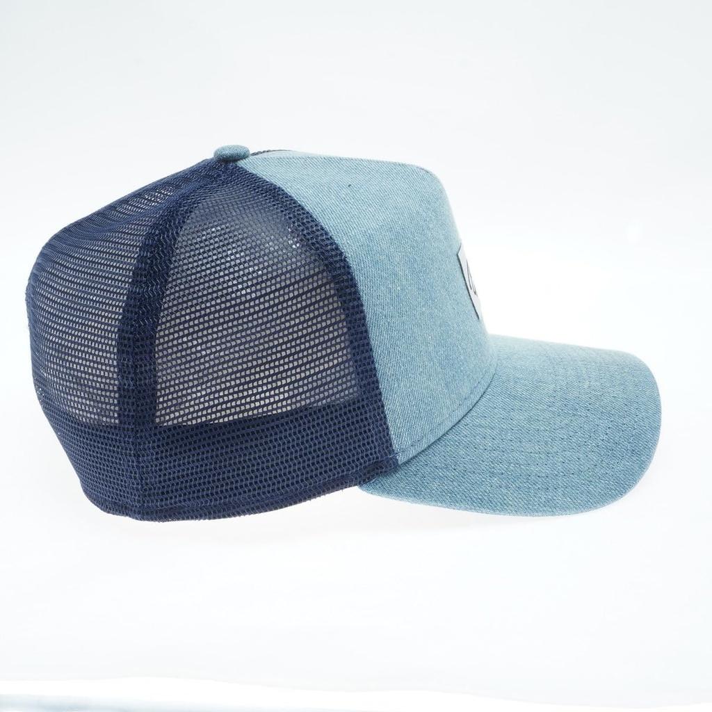 New Era 9FORTYA-FRAME Mesh Cap with Woven Patch and Washed Denim, Free Size 940AFTR HW WOVEN PATCH WDNM (14388631 NER36C1721)
