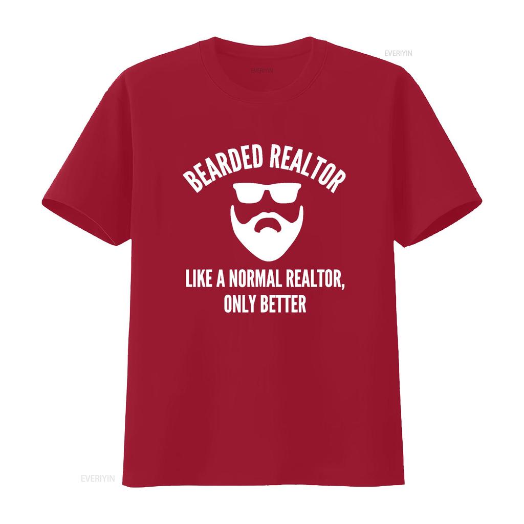 Bearded Realtor Definition Funny Male Real Estate Agent T Shirt vintage Washed Breathable Stylish Top For Everyday Wear Casual