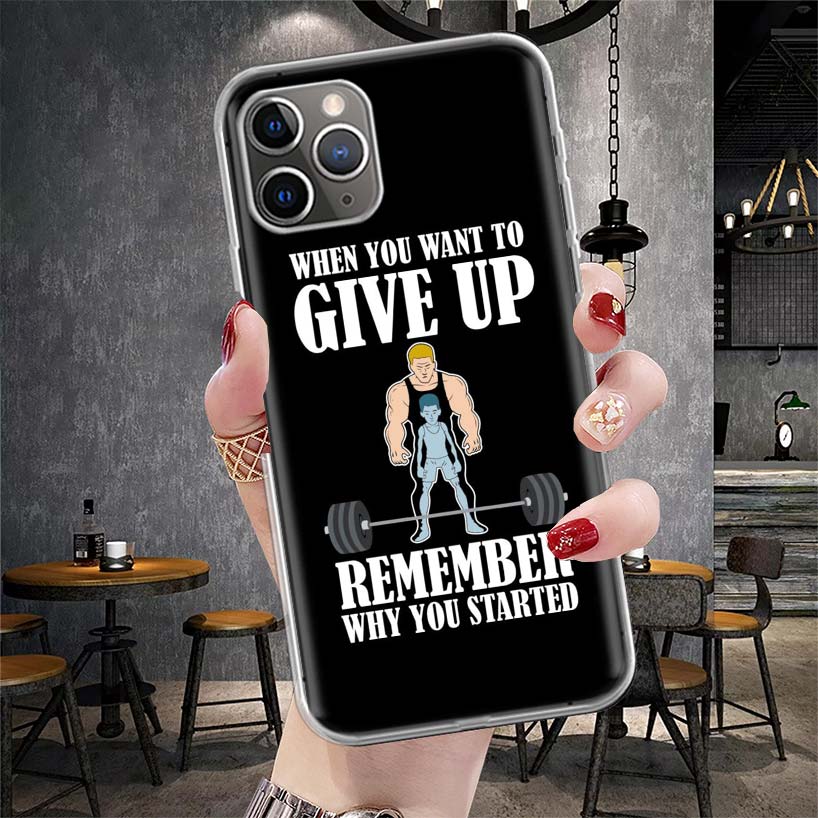 Bodybuilding Gym Fitness Muscle Soft Phone Case For IPhone 11 17 Air 16E 16 Pro Max 15 + 14 Plus 13 Mini 12 Apple 7 SE 8 Fundas
