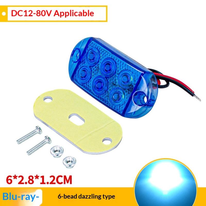 1 Set 12-80V Trailer Car Truck Signal Lamp Indicator Light 6LEDs High-brightness Waterproof Strobe Light LED Flash Warning Light