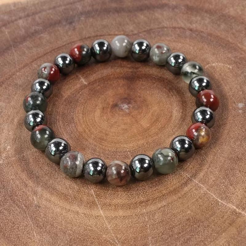 Браслет из натуральных камней и бусин для мужчин и женщин — облегчение боли, циркуляция крови и позитивная энергия