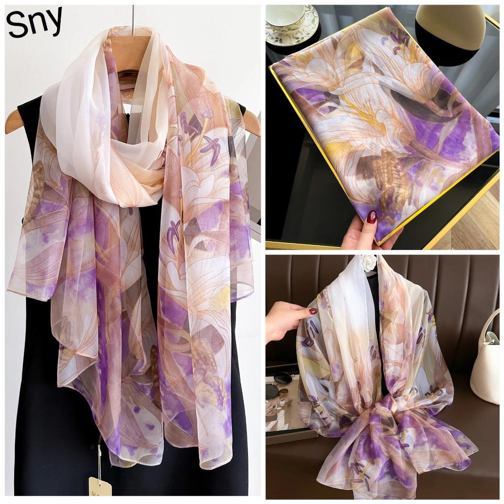 New Spring and Summer Soft Yarn Scarf Large-size Printed Beach Towel High-end Sun Protection Scarf Shawl