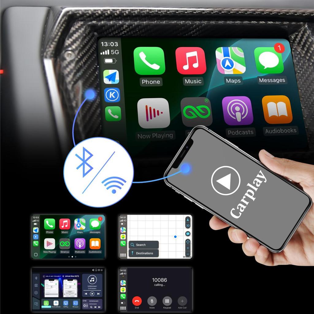 Sinairyu Беспроводной CarPlay Android Auto DAB DVR HDMI Kit Mirror-Link Совместимость с Lamborghini Aventador Huracán