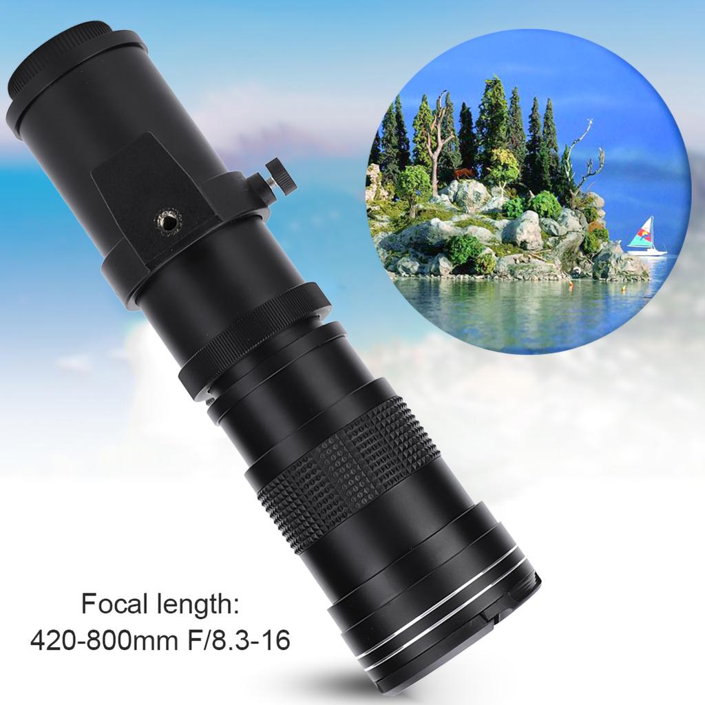Супер Телеобъектив с Ручной Фокусировкой 420–800 мм F 8.3–16 Для Зеркальной Камеры Для Фотосъемки на Большом Расстоянии