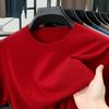 Мужской высококачественный вязаный шерстяной свитер с коротким рукавом для весны/лета