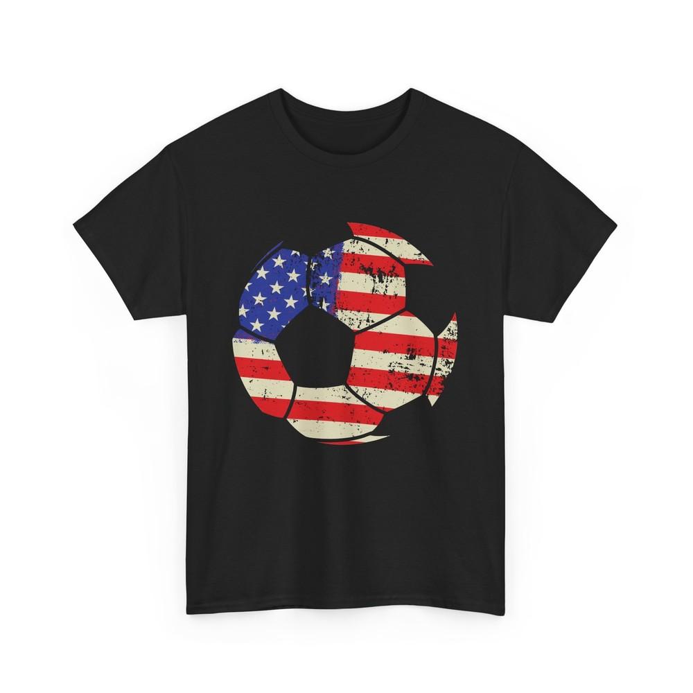 Soccer Ball American Flag Shirt, Soccer Player Sports Lovers Vintage Shirt