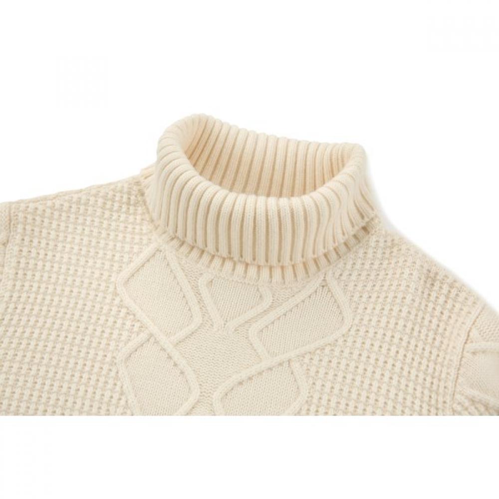 Furina Cashmere Wool Diamond Turtleneck Sweater