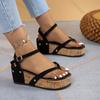 Fashion Women Sandals Strap Platform Wedge High Heels Women Comfortable Soft-soled Flip-Flops Sandales Shoes Female Sandalias De Mujer