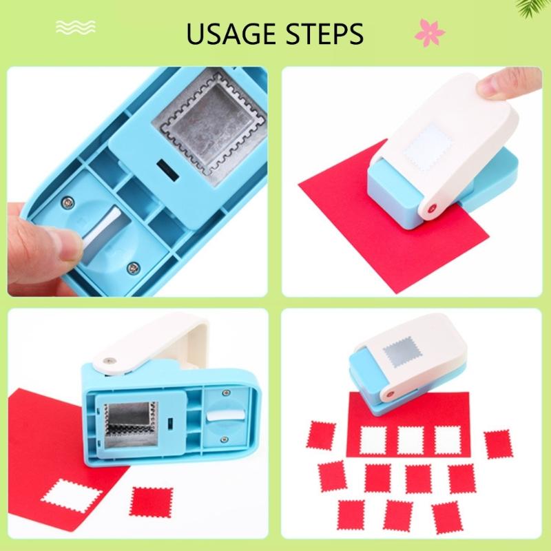 Manual Paper Puncher Square Hole Punching Tool Paper Craft Embossing Tool for Kid Art Craft Card Making Scrapbooking