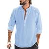 New Men's Casual Blouse Cotton Linen Shirt Loose Tops Long Sleeve Tee Shirt Spring Autumn Casual Handsome Men's Shirts