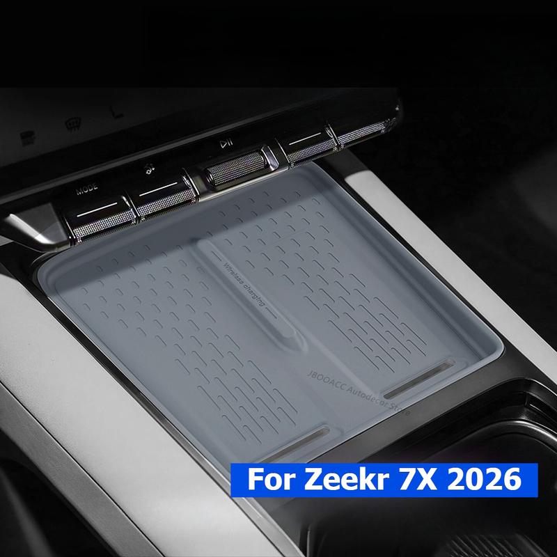 For Geely Zeekr 7X 2025 2026 Car Central Control Wireless Charging Pad Center Console Silicone Mat Cover Anti-Slip Protector