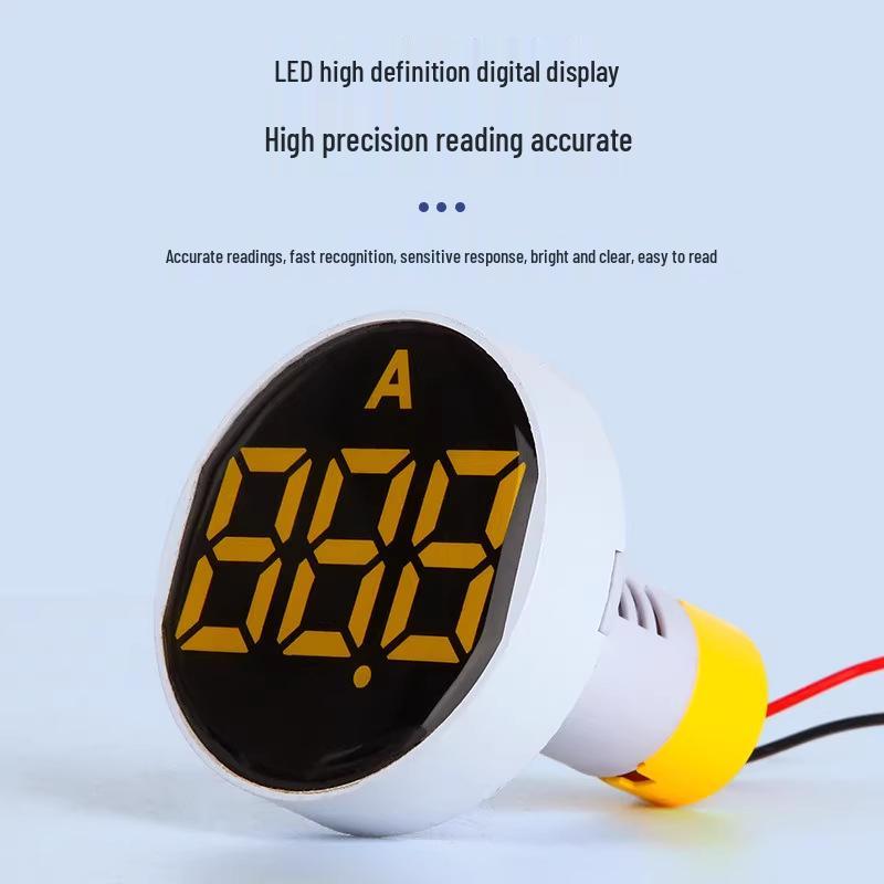 22mm Dual Display LED Voltage Current Frequency Meter - Round/Square