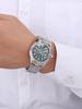 Ricecgo Exquisite Quartz Watch Business Style Silver Case Stainless Steel Strap Round Dial Suitable for Holiday Gifts and Daily Wear