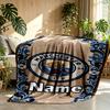 Custom Name Personalized Manchester City FC Print Blankets, Home Decor, Bedroom, Sofa, Camping, Couch, Gifts for Birthday Christmas