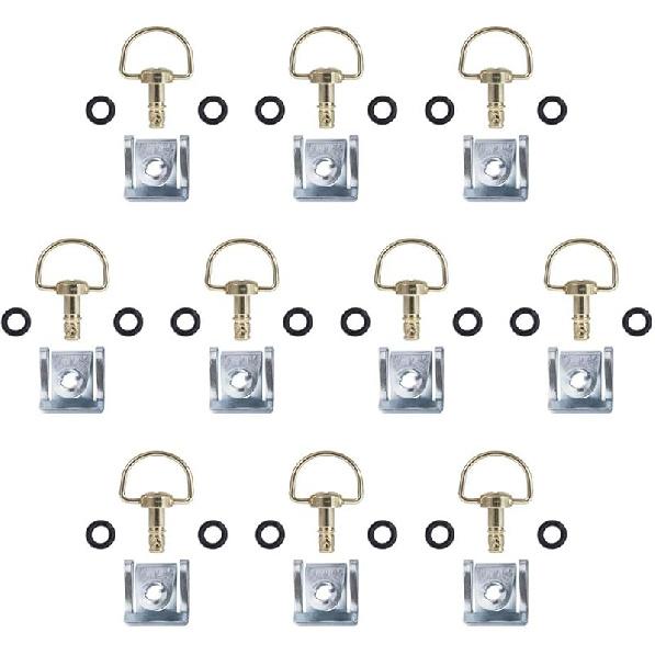 MOTO4U Motorcycle Race Fasteners Quick Release 17Mm D-Ring 1/4 Turn Fairing Fastener Clip Style Matt Sliver X10 Sets