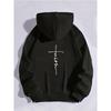 Faith Print Back Hoodies Casual Drawstring Long Sleeve Kangaroo Pocket Women'S Fall Winter Hooded Streetwear Clothing