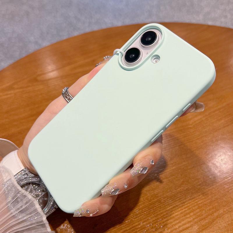 Облачное ощущение Жидкий силикон Подходит для чехла для мобильного телефона Apple 16promax IPhone 15 Ультратонкий Не желтеет Однотонный Предотвращает падения