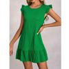 Женские летние платья, женские повседневные однотонные мини-платья без рукавов с оборками, прямые платья, женские винтажные короткие платья