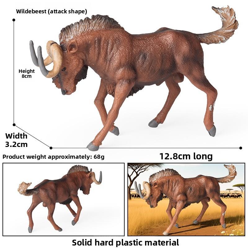 Simulated Animal Wild Antelope Elk Horned Horse Model Ornament Toy Children