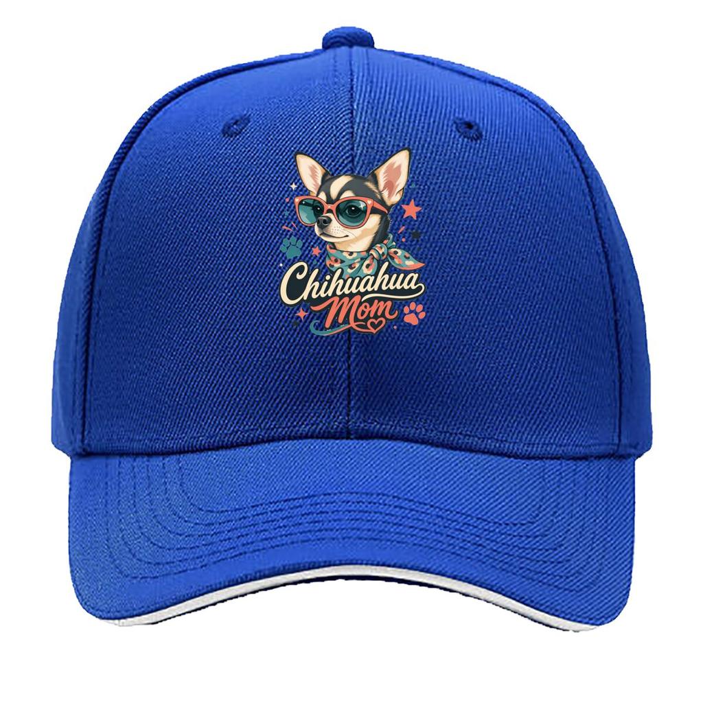 Stylish Chihuahua Mom Retro Pet Port Sandwich Baseball Cap Sun Cap Outdoor Workouts Hat