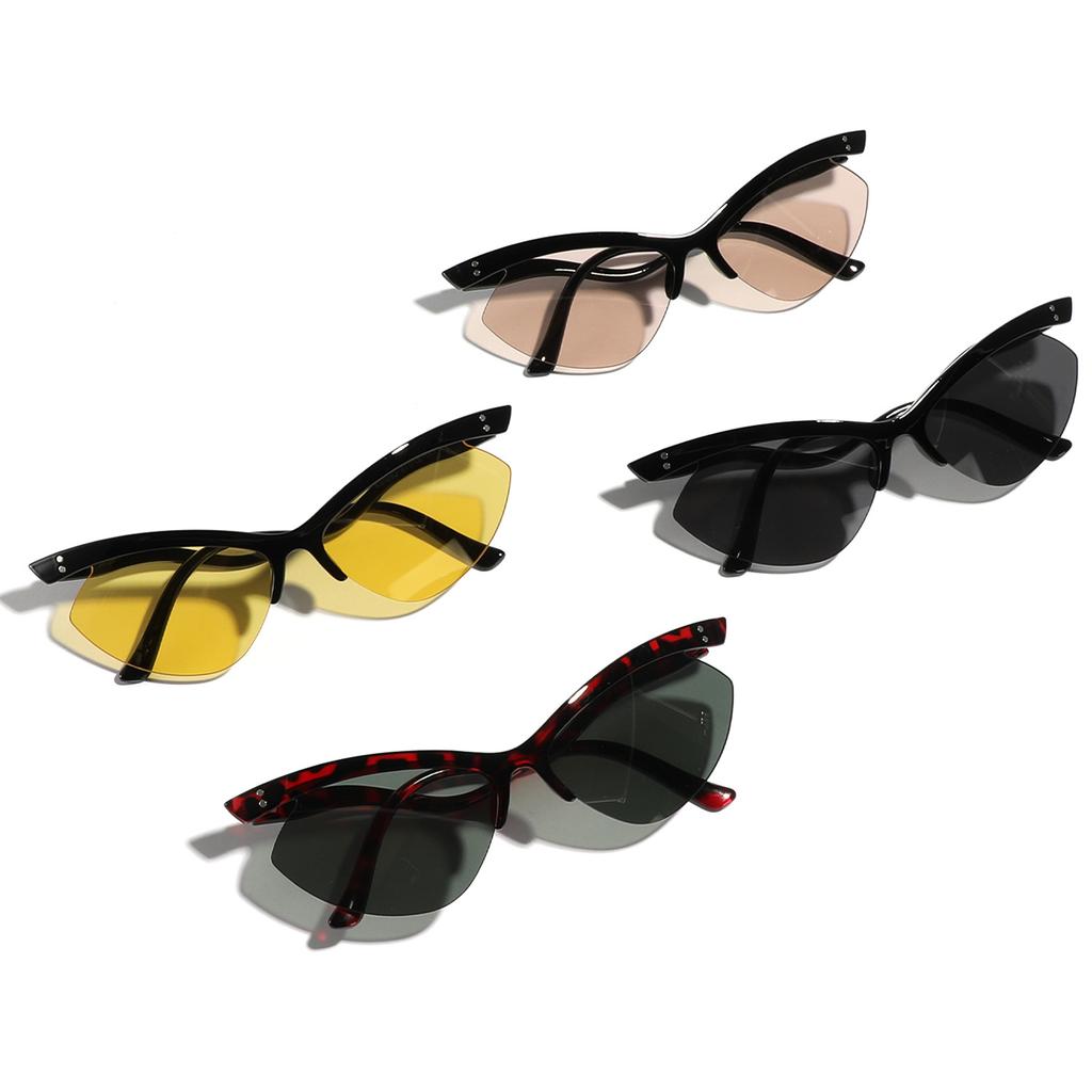 Безободковые очки, Солнцезащитные очки «кошачий глаз» формы бабочки, Мужские ретро-солнцезащитные очки, Женские