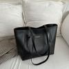 Solid Color Commuter Handbag Tote Bag Large Capacity Underarm Work Tote Bag Women'S Bag