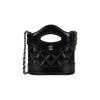 Chanel 24S Mini Drawstring Bucket Bag, Diamond Quilted Lambskin, Gold-Tone Metal CC Logo & Chain, Women's Crossbody Handbag Black