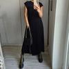 Autumn Elegant and Fashionable Dresses Round Neck Sleeveless Pleated Long Style Women's Dresses