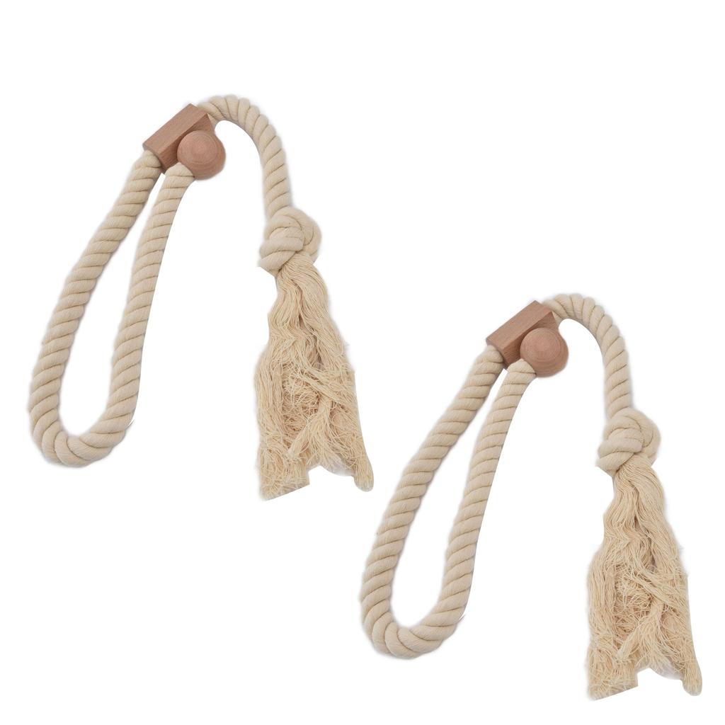 2PCS Curtain Tieback Cotton Curtain Holdback Rope Curtain Magnetic Cord for Household