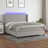 VidaXL Slat Bed Base with Mattress and LED, Upholstered Bed, Double Bed, Adult Bed for Interior Bedroom, 3138405