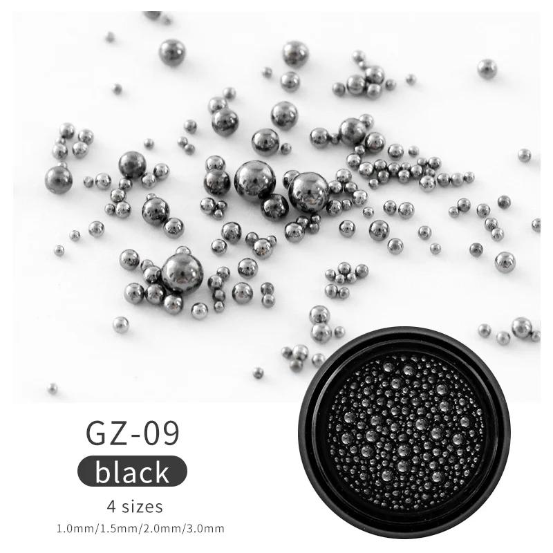 1 Box Mini Small Stainless Steel Caviar Beads Nail Art Decorations Silver Rose Gold Micro Ball Charm Gel Polish Tips