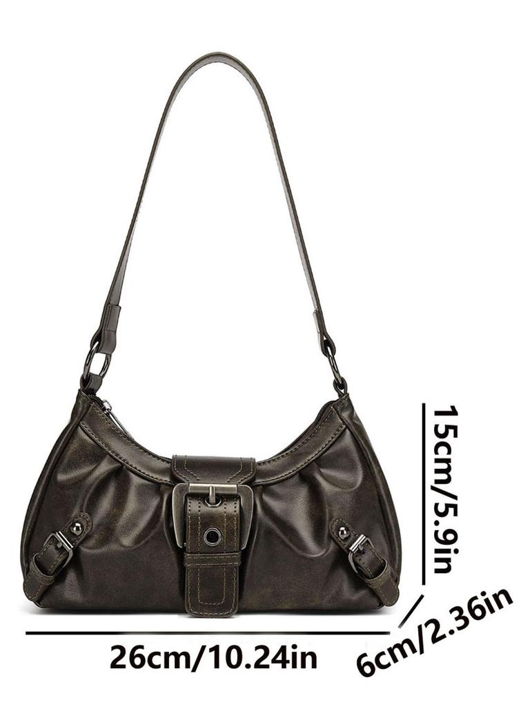 2025 Весна/Лето Y2K Сумка-хобо из ПУ кожи под мышку на плечо - Стиль острой девчонки