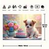 2D Flat Print Cute Chihuahua Puppy Tea Party Photography Background
