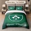 Custom Bedding Set Ireland Rugby Pattern, Print Name Text 1 Duvet Cover plus 2 Pillowcases Home Textile