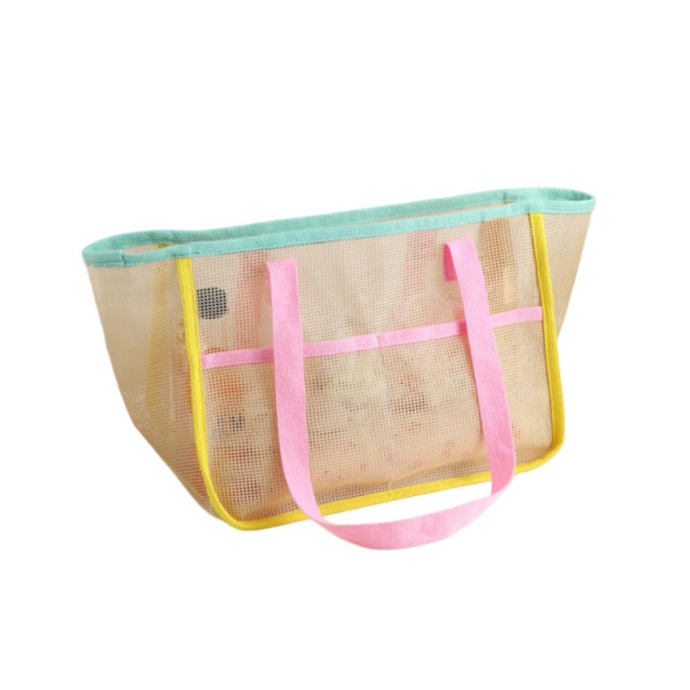 Breathable Shower Tote Bag Foldable Beach Storage Bag Durable Mesh Beach Bag Outdoor Activities
