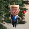 Hot Sale Trump-Inspired Acrylic Christmas Decor Hanging Ornament for Car and Tree Perfect Holiday Gift Funny Cartoon Pendant