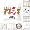 Белая рождественская наволочка, милая наволочка с Санта-Клаусом и лосем, зимняя наволочка со снежинкой, рождественская наволочка
