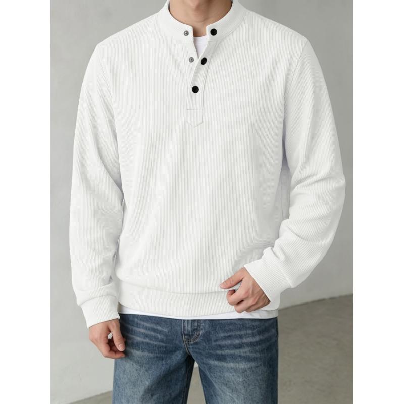 Men S Stand Collar Knit Sweater Loose Casual Autumn Winter Base Top