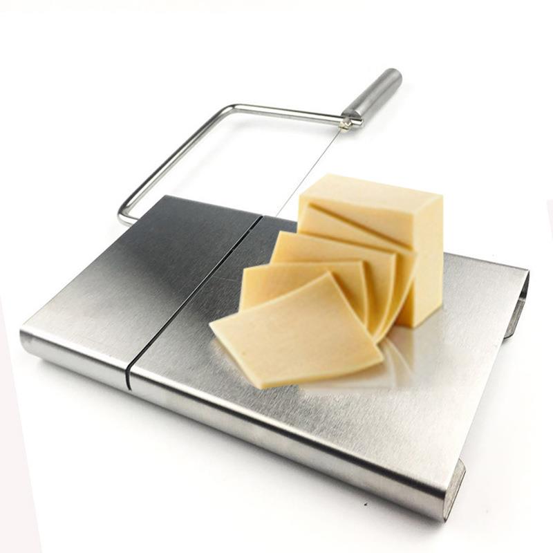 Stainless Steel Sausage Ham Cutter with 6pcs Wire Cutter Cheese Slicer Cutting Board Kitchen Gadgets for Easy Food Preparation 6