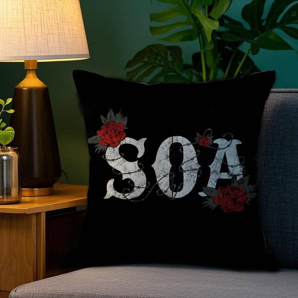 Крутая Наволочка S-Sons Of A-Anarchy для Дивана, Гостиной, Спальни, Квадратной Подушки, Подушки для Сна, Двусторонней Печатью
