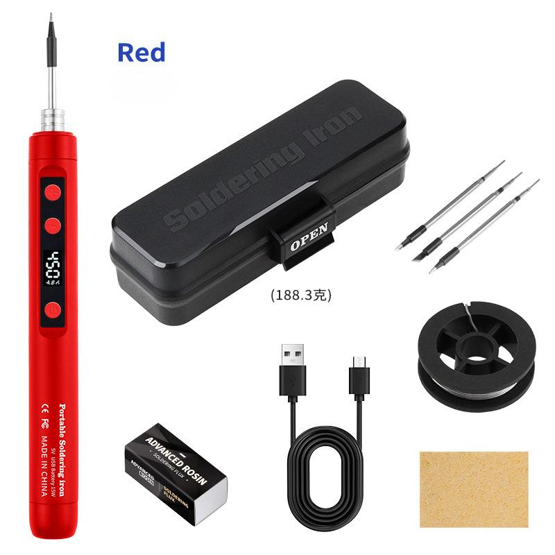 Цифровой USB-паяльник 5 В/15 Вт с регулируемой температурой, беспроводной сварочный инструмент для ремонта электроники и DIY-проектов